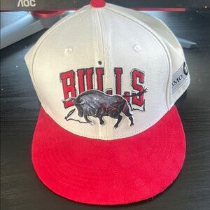 Bulls Red and White Snapback Hat